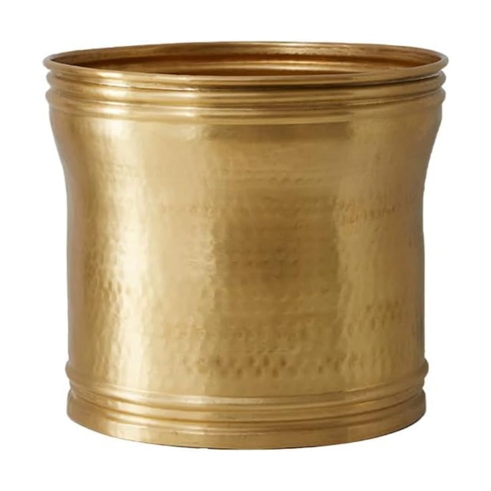 Serene Spaces Living Rajani Hammered Aluminum Planter – Decorative Indoor Plant Pot with Textured Finish, Antique