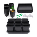 Seed Starter Tray Kit 3.5" 50 Pcs Square Nursery Pots Trays 9 Cell Seed Starting Pots with Drainage Holes 5 Pcs Seed