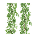 RECUTMS Artificial Silk Willow Leaves Twig Garland 2Pc 6Ft Light Green Vine