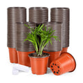 4 Inch 300 Pack Plastic Nursery Pots with Drainage Holes with 300pcs Labels | Garden Flower Pots,for Transplanting,for