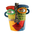 Picasso Brutalist Abstract Beauty Face Flower Pot Ornaments - Unique Face Planters Pots Rainbow Head Planter Decorative