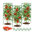 WLLEYAY 3 Pack Square Tomato Cages, 50in Plant Stakes Support Cages Trellis | Heavy Duty Steel Plant Tower Stakes
