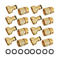 Hourleey Garden Hose Quick Connect, 8 Set Solid Brass 3/4 Inch GHT Thread Garden Hose Quick Connect Fittings, No-Leak