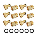 Hourleey Garden Hose Quick Connect, 6 Set Solid Brass 3/4 Inch GHT Thread Garden Hose Quick Connect Fittings, No-Leak