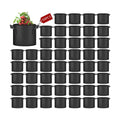 50 Pack Grow Bags, Black Heavy Duty Fabric Pots Nonwoven Potato Grow Bags | Reinforced Stitching, Breathable Vegetable