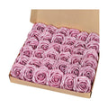 BLEUM CADE 36Pcs Artificial Flowers Glitter Roses with Stems for Wedding