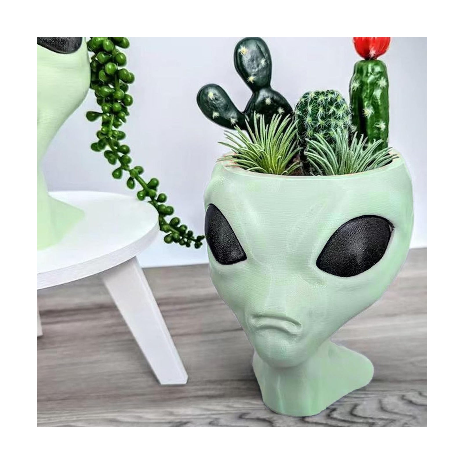 Alien Flower Pot Head Planter - Face Planter Pots Alien Head Planter Succulent Planter Ornament Fun Alien Planter for