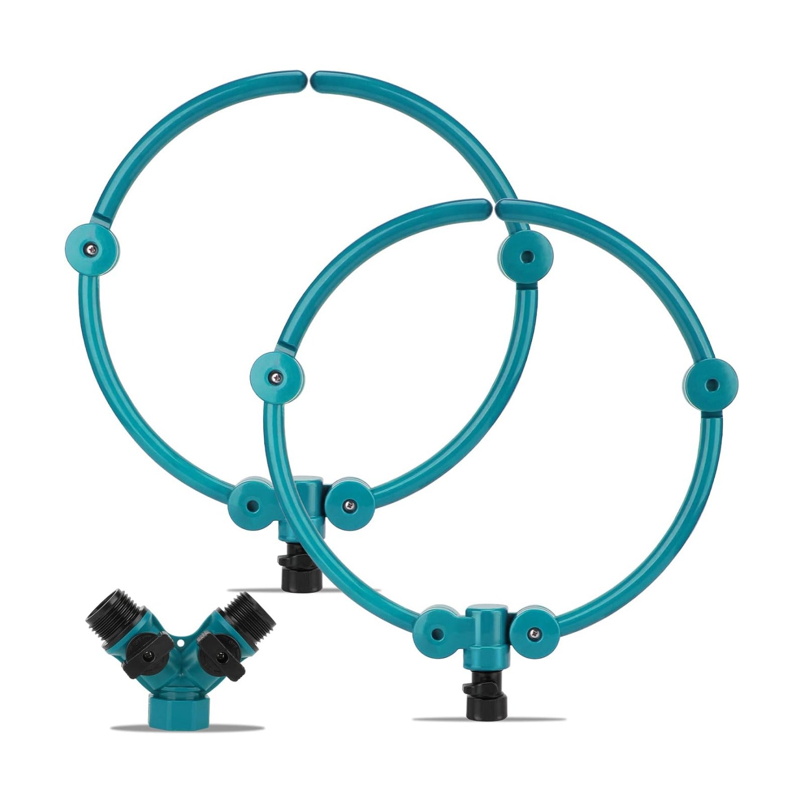 2Pcs 360° Tree Water System Tree Watering Ring 13 Inch Circle Sprinkler and Irrigation System Targeted Water with Y