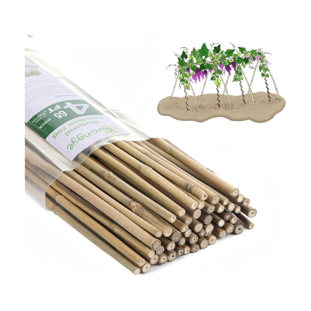 Plant Bamboo Post,4Feet,65Pcs,Bamboo Garden Stakes,Bamboo Stakes,for Tomato,Beans,Vegetable and Flowers, Potted