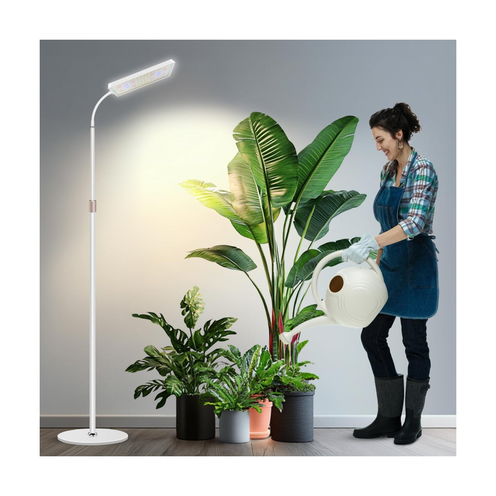 Wiaxulay Grow Lights for Indoor Plants,Full Spectrum Plant Light 68in Stand | 153 LEDs Floor Growing Lamp for Tall