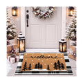 Tinideya 2 Pcs Christmas Layered Doormat Set for Front Porch, Snowy Tree