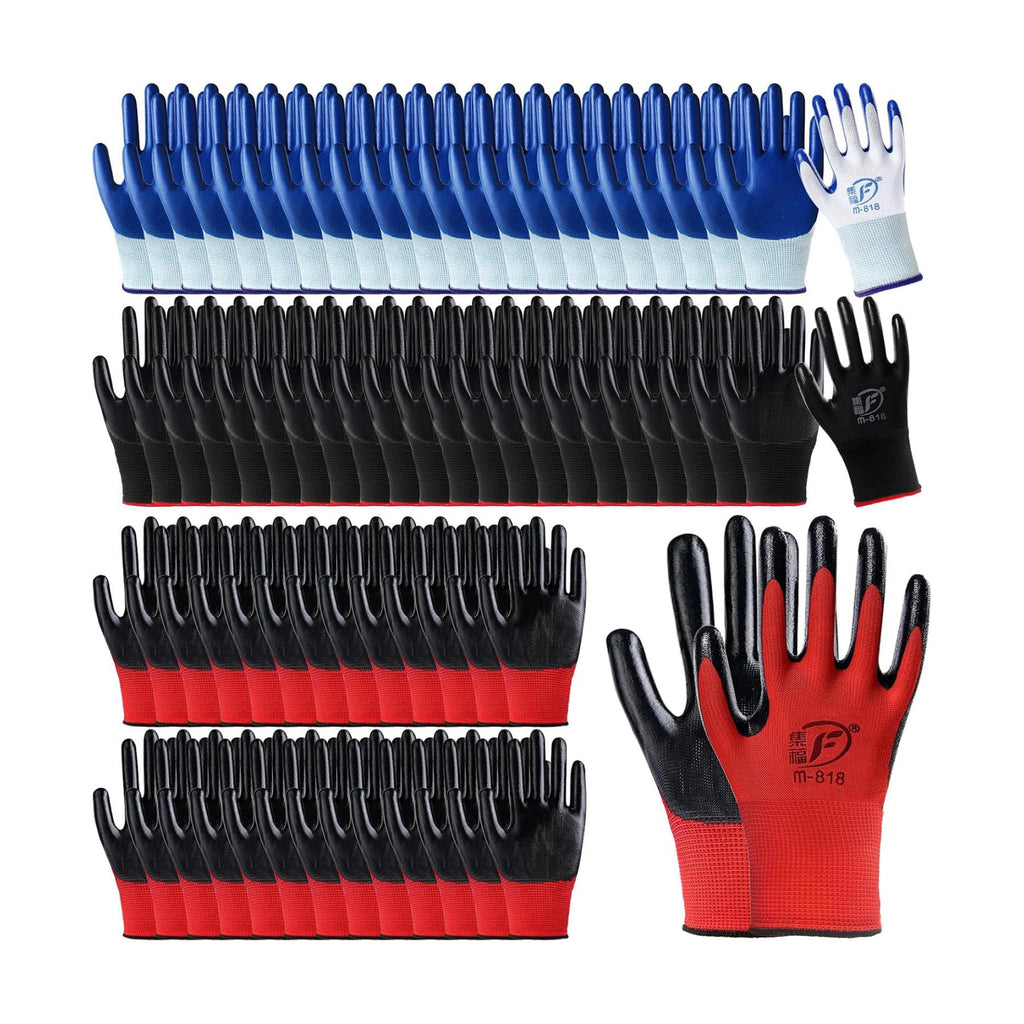 90 Pairs Gardening Gloves Bulk for Men Women Breathable Rubber Coated Safety Garden Work Gloves 9.1 Inch Working Gloves