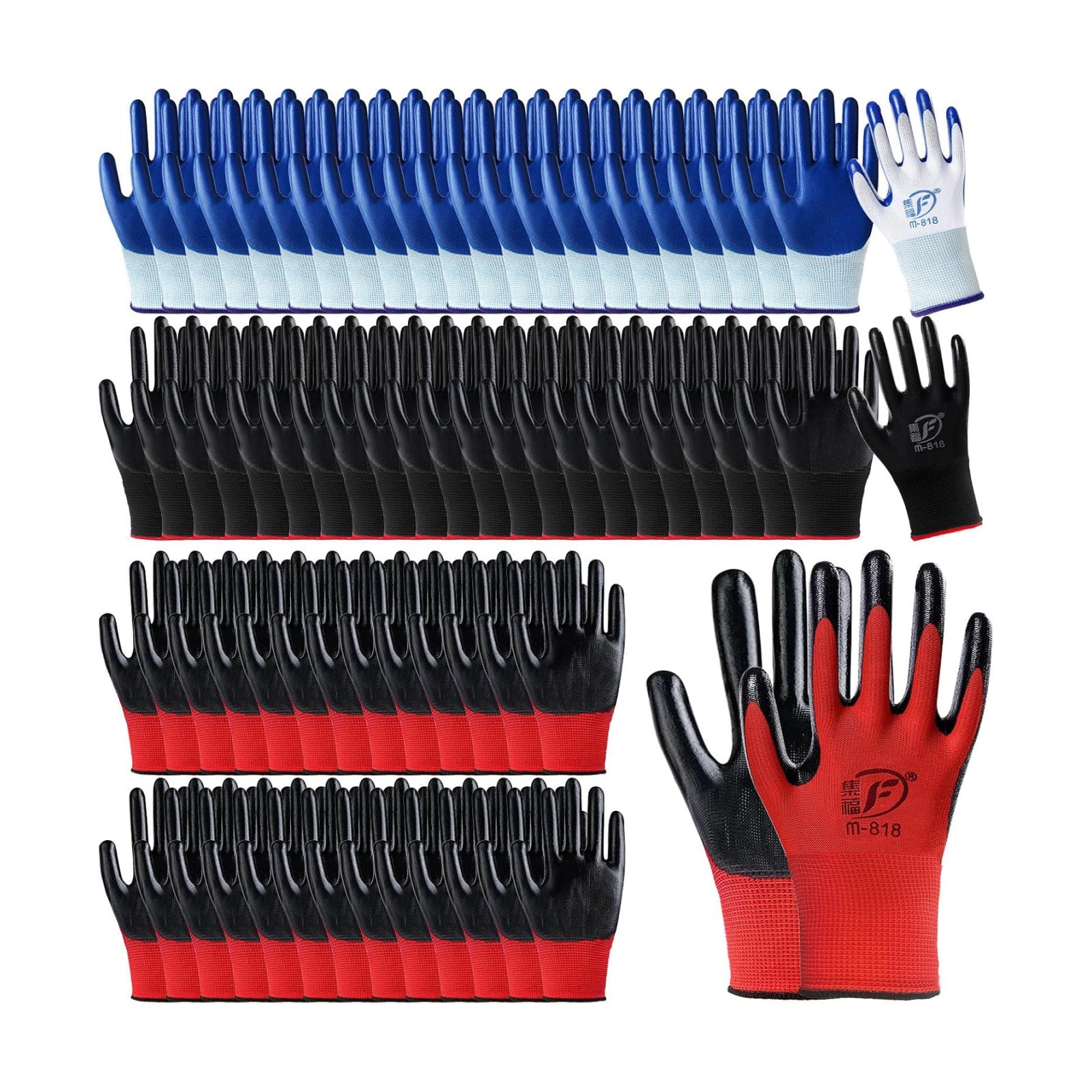 90 Pairs Gardening Gloves Bulk for Men Women Breathable Rubber Coated Safety Garden Work Gloves 9.1 Inch Working Gloves