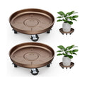 Plant Caddy With Wheels 12" Metal Plant Saucers for Indoors 310 Lb Capacity | Rolling Plant Stand, 360° Locking Casters