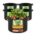 Jorvila 5-Pack 30 Gallon Grow Bags | Thickened Nonwoven Fabric Pots, Garden Grow Bags with Handles, Heavy Duty 300G