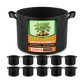 Jorvila 10-Pack 5 Gallon Grow Bags | Thickened Nonwoven Fabric Pots, Garden Grow Bags with Handles, Heavy Duty 300G