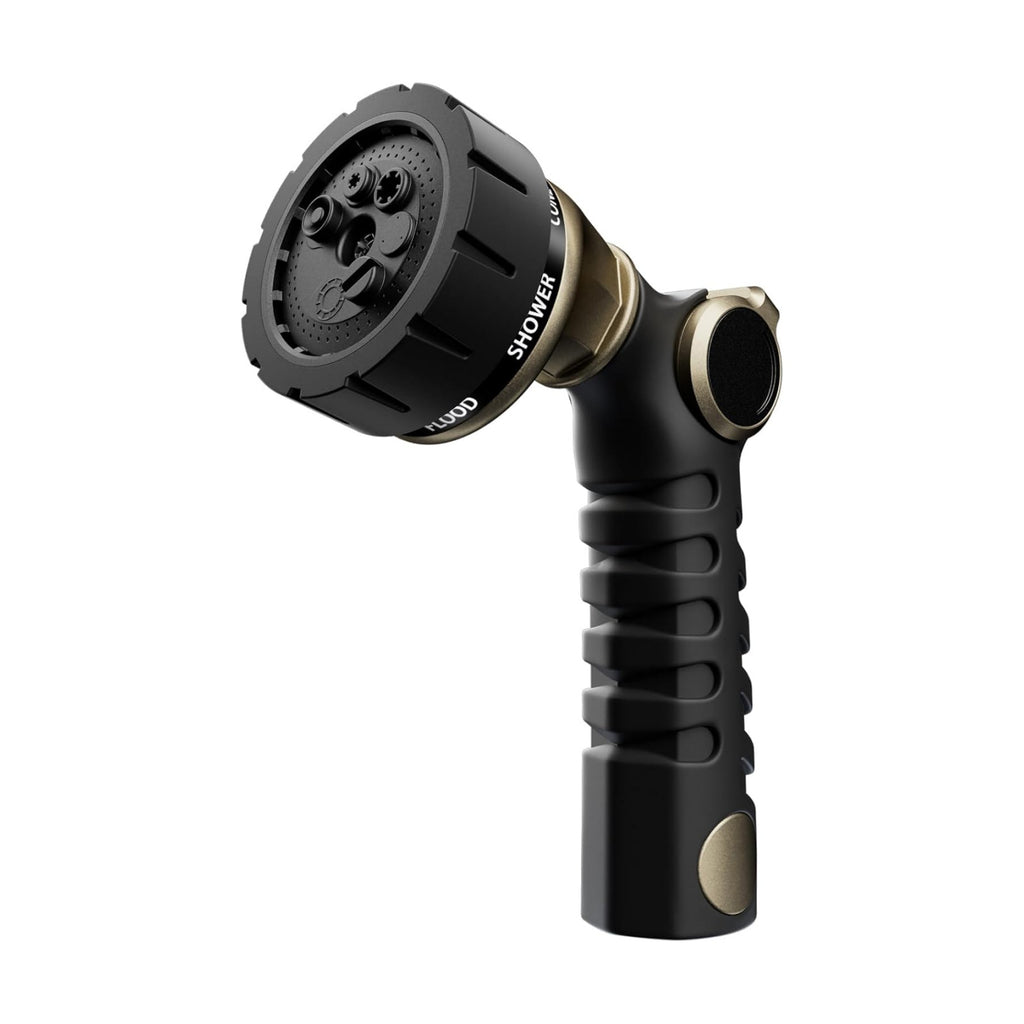 RESTMO Heavy Duty Hose Nozzle, Metal Garden Water Hose Sprayer | 7 Watering Patterns, Thumb Control, On Off Valve, Leak