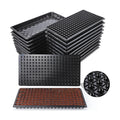 200 Cell Seed Starter Trays with Dibber – 20 Pack Reusable Seedling Trays for Germination Propagation, 200 Hole Soil