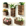 6 Pack Rustic Wood Wall Planters Hanging Wall Planters Pocket Vases Hanging Decor Vase for Plants Dried Flowers Faux