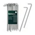 FEED GARDEN 7 Inch Tent Stakes 18 Pack Yard Inflatable Stakes for Outdoor Decorations Metal Pegs Heavy Duty Garden Hooks Camping Tent Spikes for Canopies, Tarp and Outdoor Christmas Decorations