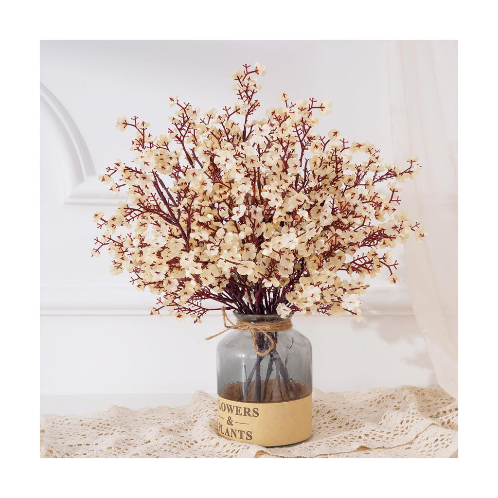 5 Pcs Fake Flowers, Real Touch Babys Breath Artificial Flowers, Champagne