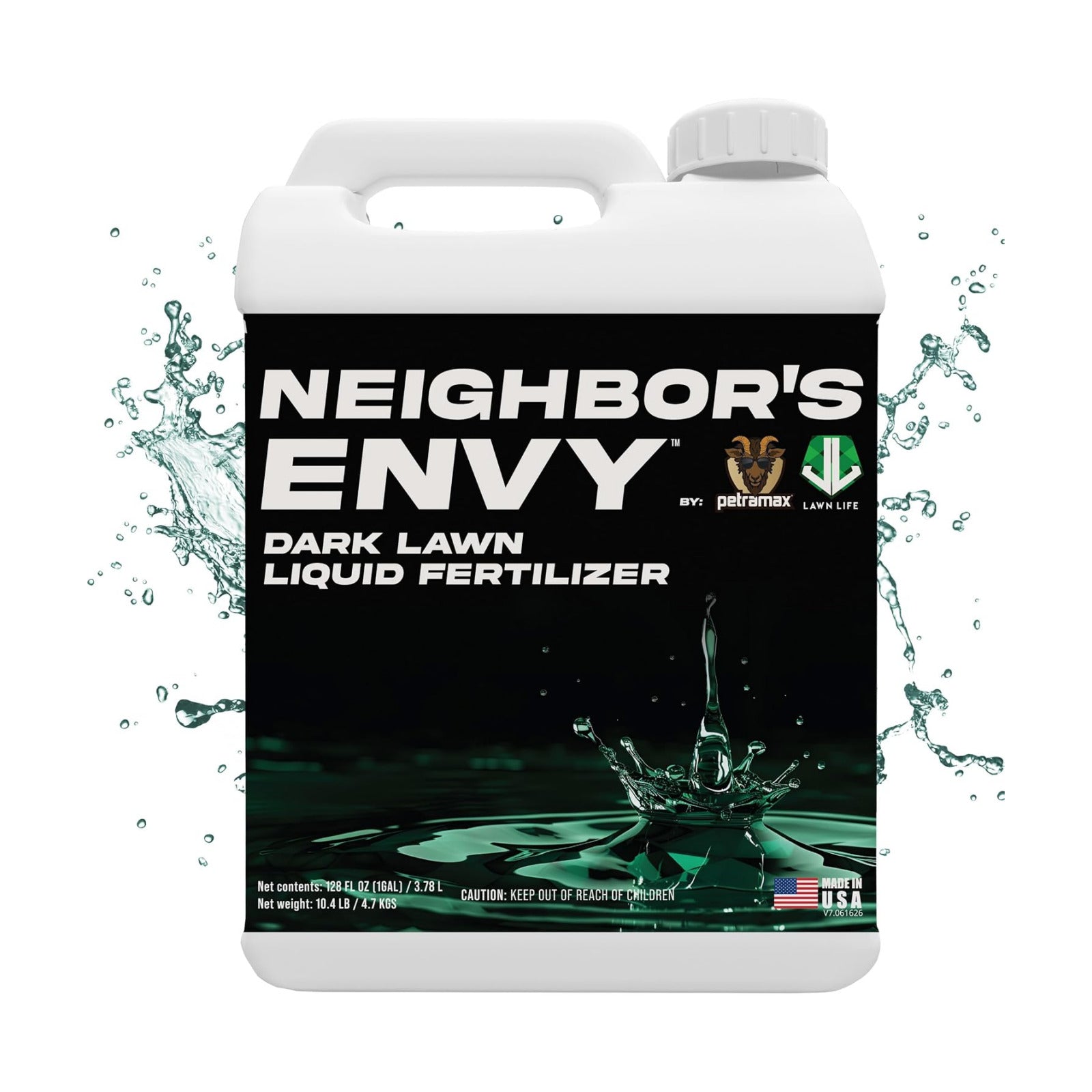 PetraMax Neighbor’s Envy Grass Fertilizer for Lawn & Garden, 1 Gallon Covers up to 16,000 sq.ft. 7-in-1 Liquid Lawn