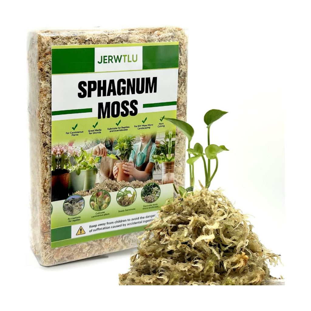 Natural Long Fiber Sphagnum Moss 42QT for Orchid Potting Mix, and Moss Pole for Plants Indoor. Ideal for Propagating
