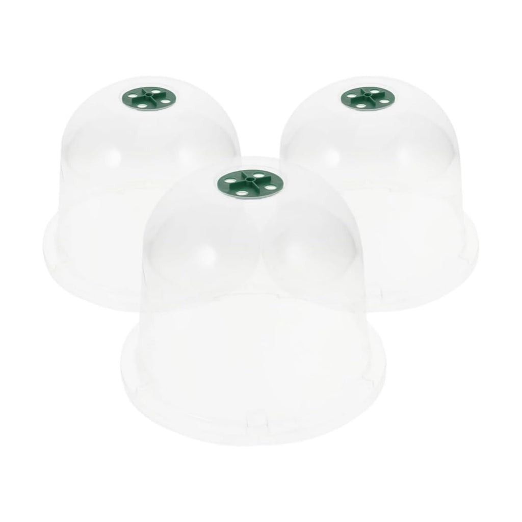 HANABASS 3 Pack Garden Cloche Dome, Plant Nursery Pot Cover, 8.2 x 10.2 Inch, Clear Plastic Plant Pot Domes for