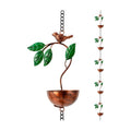 dreamysoul Rain Chains for Outside, Leaves and Bird Decorative Rain Catcher Chains for Downspout Gutter, Eaves Drainage