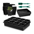 mwellewm 5 Pcs Seed Starter Tray, 3.5 Inch (9CM) 60 Pcs Nursery Pots Kit, Thickened Seed Starting Trays Square Seedling
