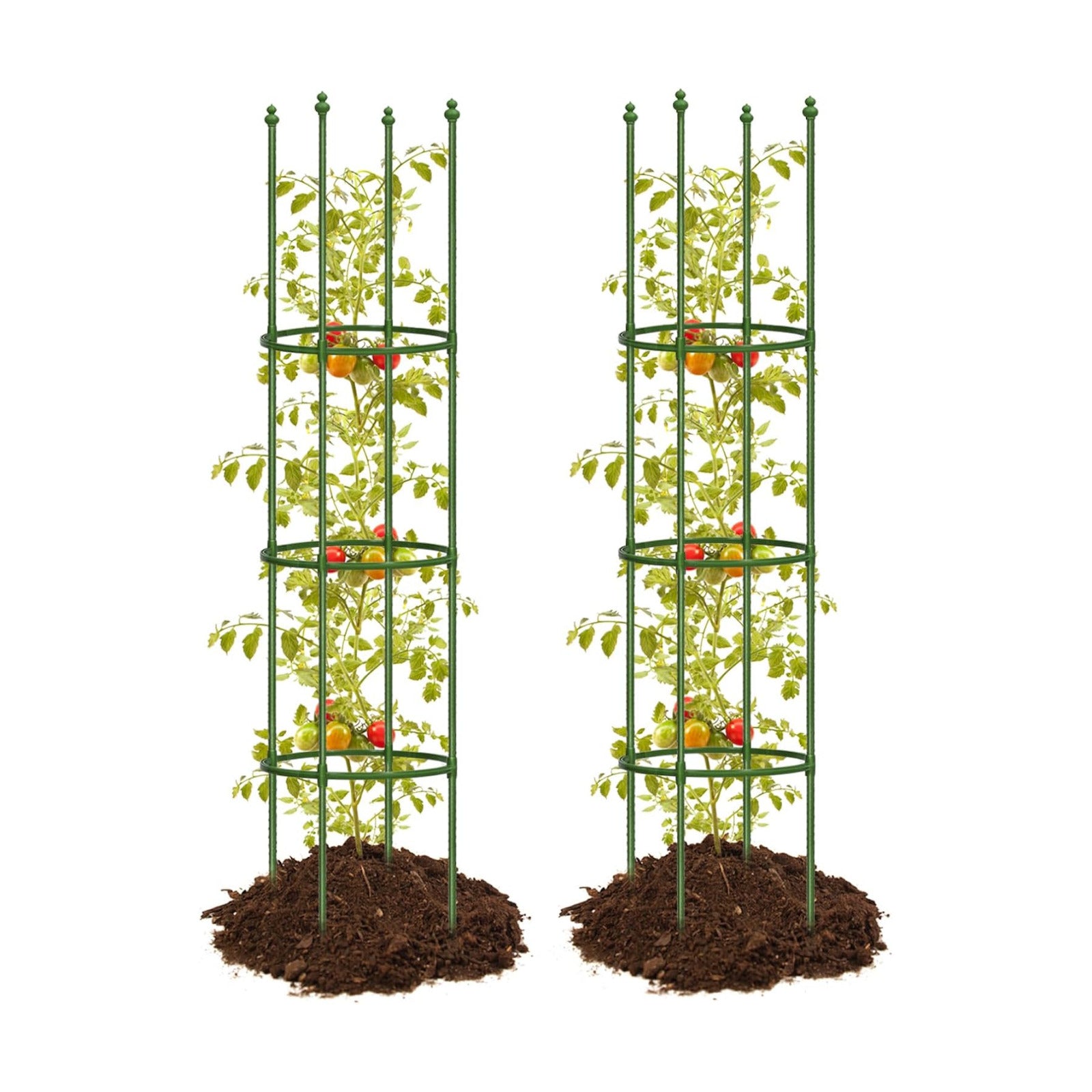 2 Pack Up to 59 Inch Height Adjustable Tomato Cages for Garden | Heavy duty, Rust-resistant trellis, Adjustable height