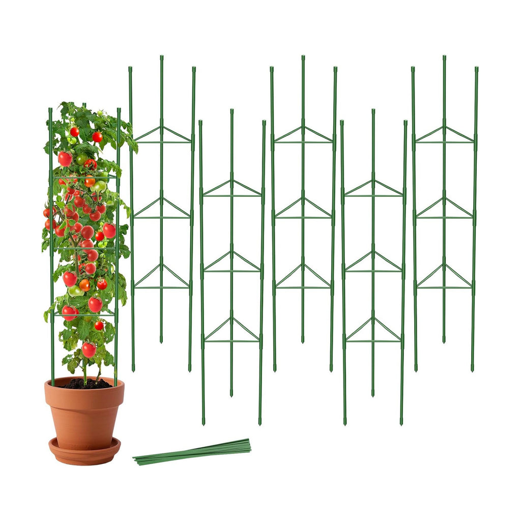 MYMULIKE 6 Pack Tomato Cages for Garden, 51in*13in Adjustable Tomatoes Plant Stakes Support Cages Trellis, Garden