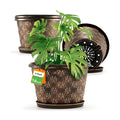 16 Inch Planter Pots for Plants, Plastic Large Flower Pots Indoor Outdoor, 4 Pack Resin Plant Pot with Drainage &