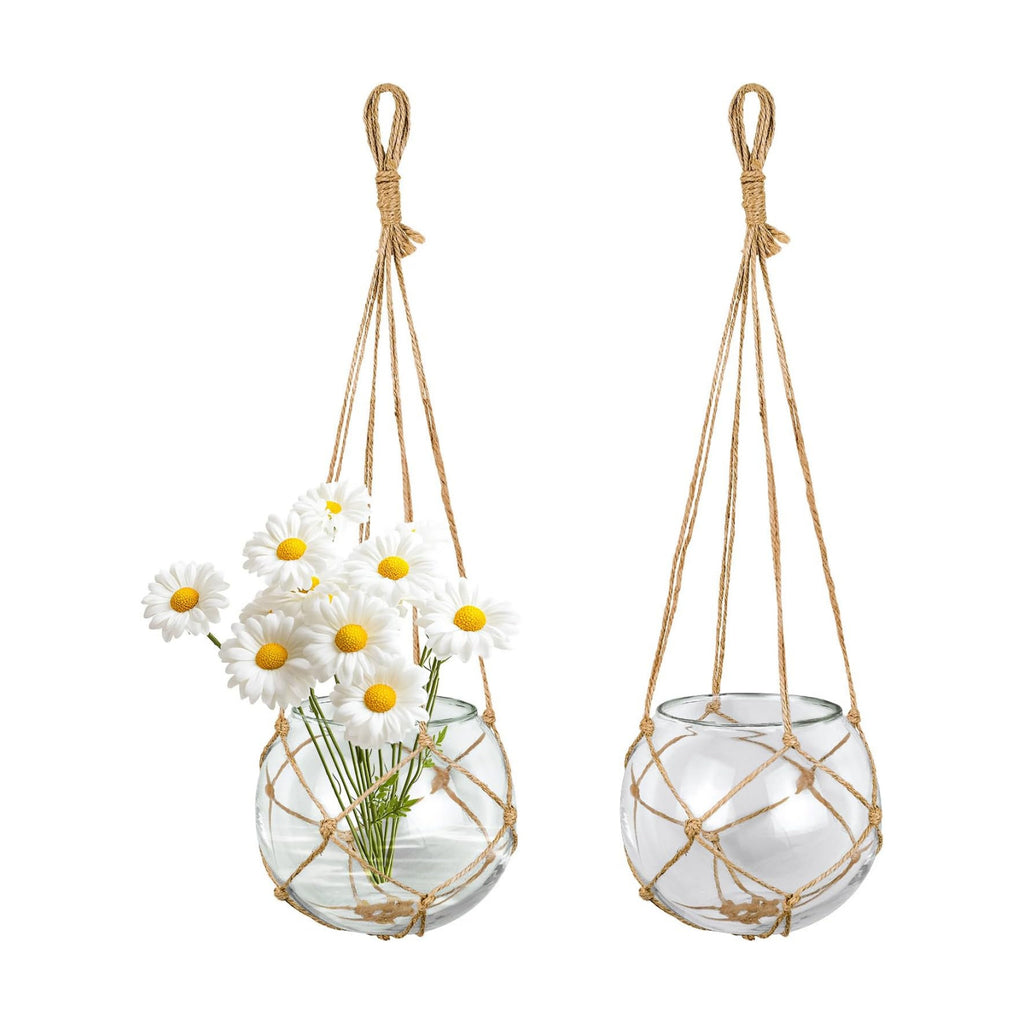 SAILINGSTORY Hanging Glass Plant Terrarium 5" Clear Set of 2 Pack | Glass Planter, Propagation Stations, Flower Vase