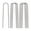 8 Inch Landscape Staples, 12/25/50/100 Pack Galvanized Garden Stakes, Heavy Duty 8 Gauge U-Shaped Ground Stakes for