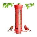 Squirrel Proof Metal Bird Feeder, Removable Base for Cleaning, Weight Activated Perches, 3 Lbs Capacity, Weatherproof & Rust Proof, Outdoor Hanging Bird Feeder for Cardinals, Finches