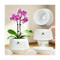 Orchid Pots with Holes for Repotting, Decorative African Violet Pots with Air-Pruning and Good Air Circulation, Plastic White Orchid Planter with Saucers, 5 Inch, Set of 1