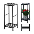 Party Zealot 2-Tier Tall Metal Square Plant Stand 31” Heavy-Duty Modern Flower Pot Rack for Indoor Living Room, Corner