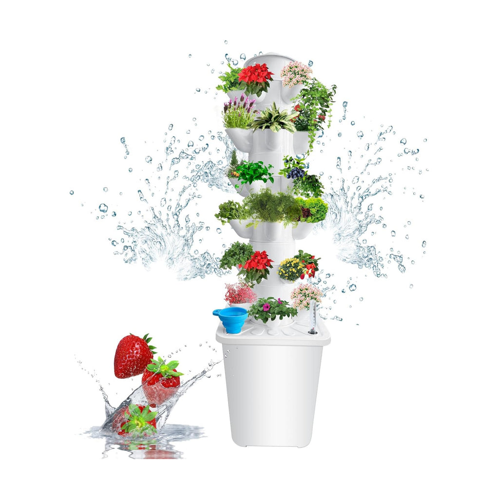 Hydroponics Tower Indoor Growing System 30-Plant Vertical Garden Planter Indoor Smart Garden Kit with Pump and Movable