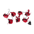 Red Cardinal Rain Chain, 85 Inch Metal with 7 Birds and Bell | Rustic Brown Finish, Three-Dimensional Designs, Each 5.5