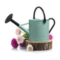 Plexon Metal Watering Can Outdoor 1 Gallon, Flower Plant Gardening Garden Large Watering Can Pot, Black Galvanized
