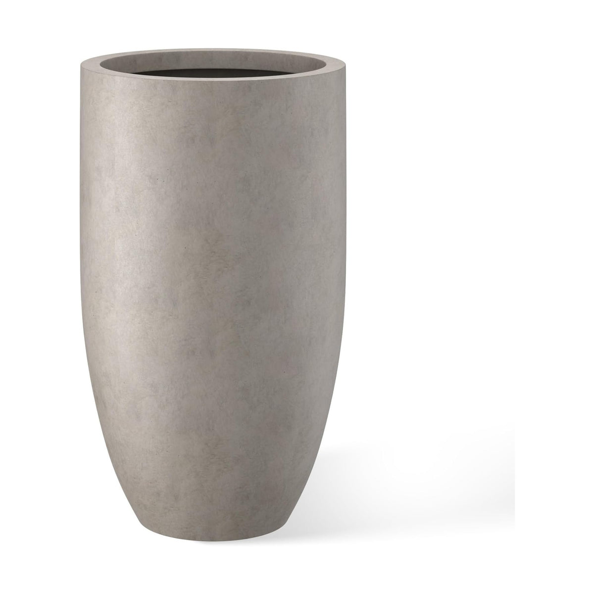 Kante Large Round Tapered Weathered Concrete Planter 24" Tall, Outdoor | Rubber Plug for Indoor, Drainage for Garden