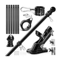 Anovo Flag Pole Kit- Upgraded Holder, Stainless Steel 7 FT Flag Poles with1 Inch Metal 360° Rotating Flag Pole Rings