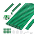 Cludoo 162PCS Garden Stakes Set with 50 Sets Fiberglass Plant Stakes Sticks Supports and Accessories, DIY 4ft 5ft 6ft
