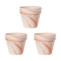 Random Mood Macchiato Terracotta Plant Pots – Handmade 6-Inch Clay Ceramic Flower Pots with Drainage Holes, Set of 3 –