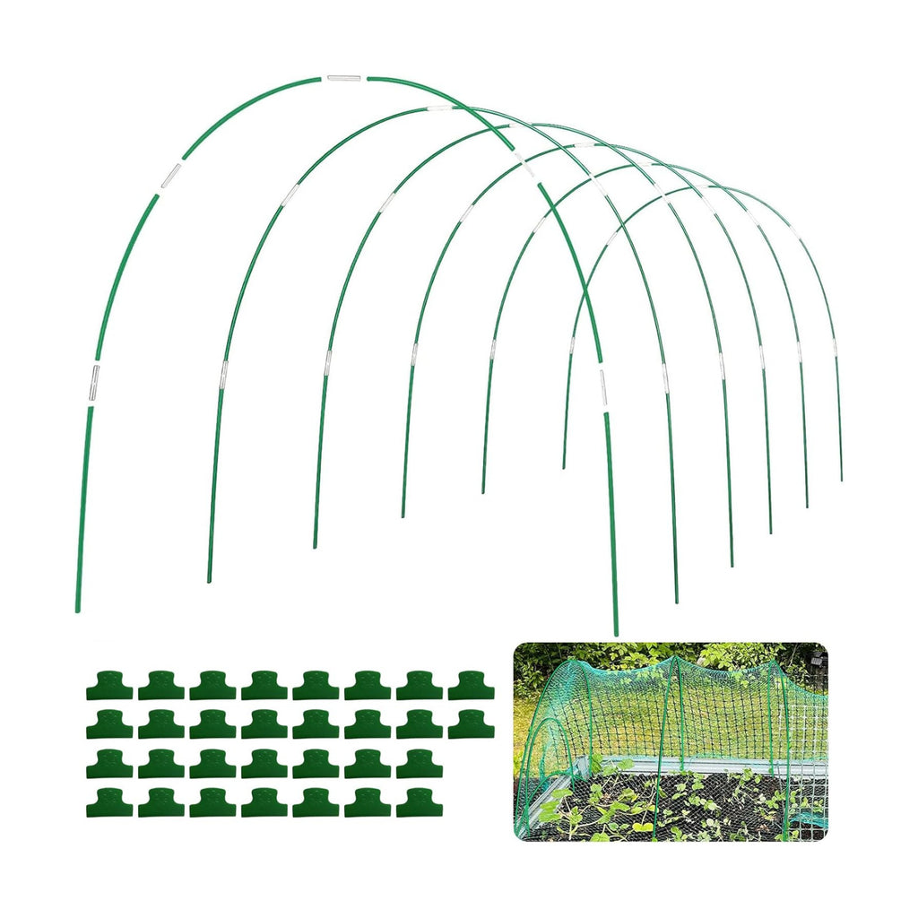Garden Hoops for Raised Beds 60 Pcs, 10 Sets of 8FT Long Greenhouse Hoops Grow Tunnel Rust-Free Fiberglass Support
