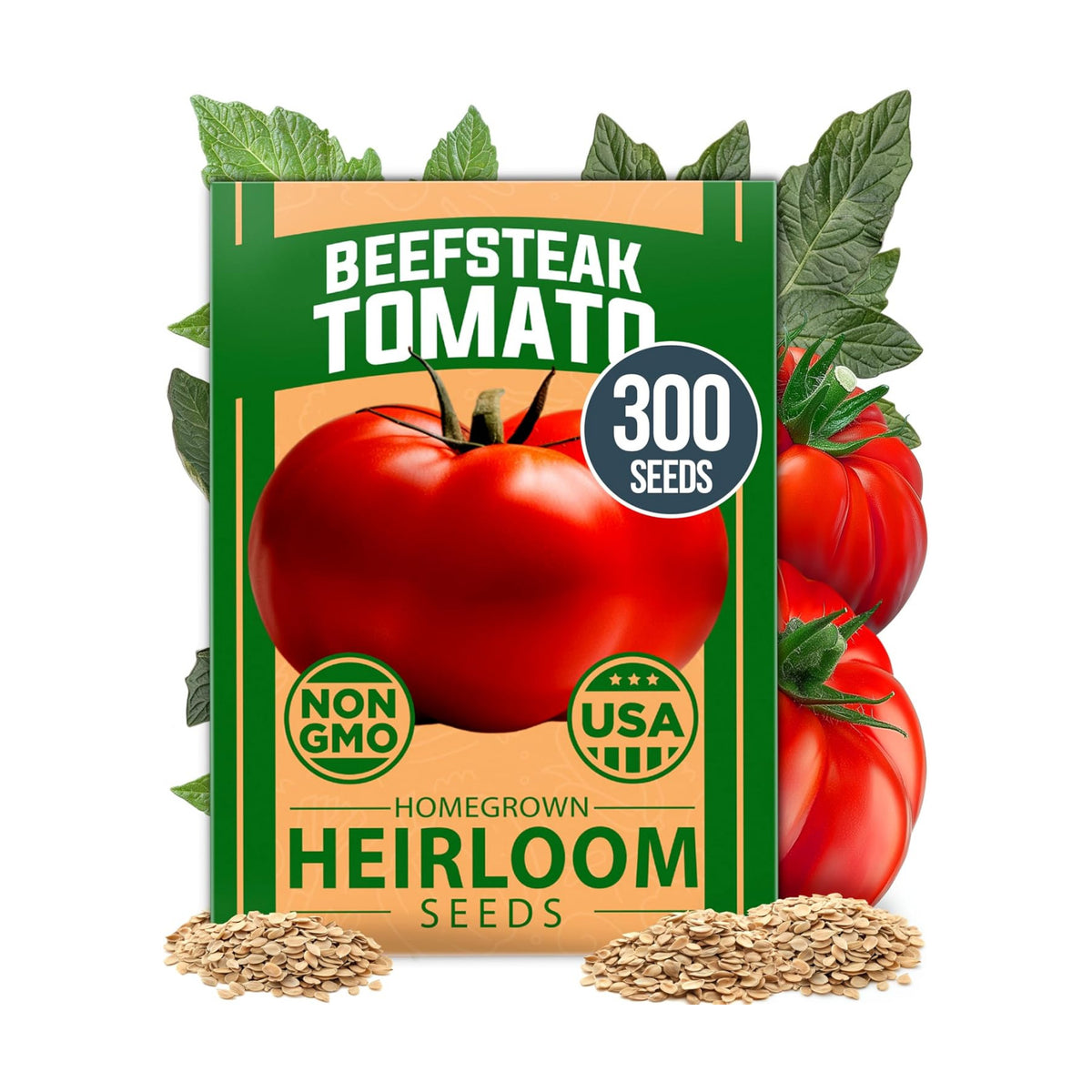 HOME GROWN Beefsteak Tomato Seeds, 300+ Seeds, Solanum lycopersicum