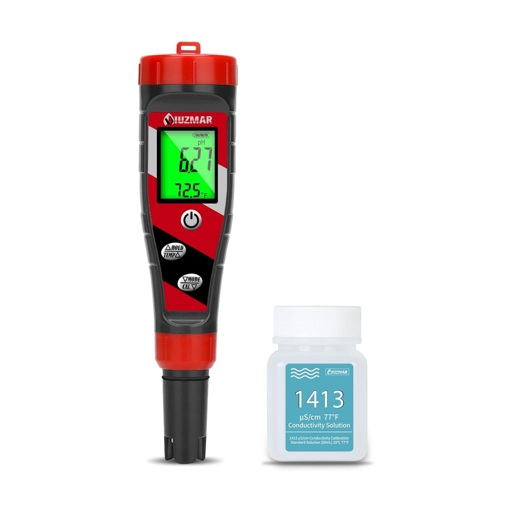 pH Meter for Water Hydroponics Supplies 4 in 1 pH PPM ECTester | pH Up and Down Tester Digital PPM Meter EC Meter Combo