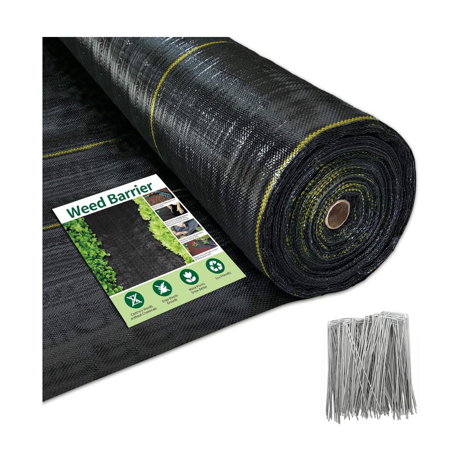 5ft x 300ft Durable Weed Barrier Fabric, 3.2oz Heavy-Duty Landscaping Fabric, Permeable Ground Cover for Garden, Lawn