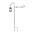 Alpine Corporation 3.4 Feet Tall Outdoor Metal Flag Holder Stake with Solar Powered Lantern and Warm White LED Lights